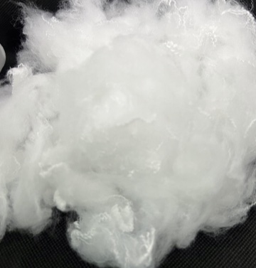 Solid dry recycled polyester staple fiber